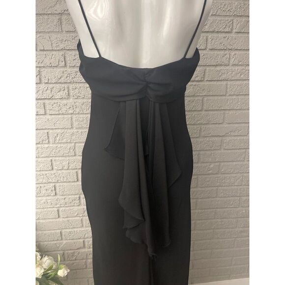 Be Smart Black Elegant Spaghetti Strap Evening Maxi Dress Size 5/6 - Picture 6 of 9